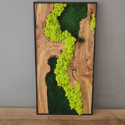 Handmade Moss & Olive Tree Wood Wall Art Rectangular | Premium Wall Sculptures