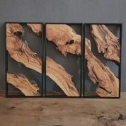 Olive Wood & Metal Wall Art - Handmade Wooden Wall Sculptures