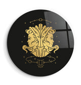 Zodiac Signs Gemini | Rounded Glass Wall Art