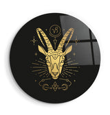Zodiac Signs Capricorn | Rounded Glass Wall Art