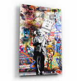 Banksy Love Is The Answer | Glass Wall Art