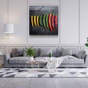 ・"Colorful Peppers"・Glass Wall Art - ArtDesigna Glass Printing Wall Art