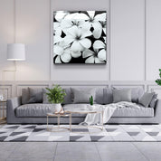 ・"Black and White Flowers"・Glass Wall Art - ArtDesigna Glass Printing Wall Art