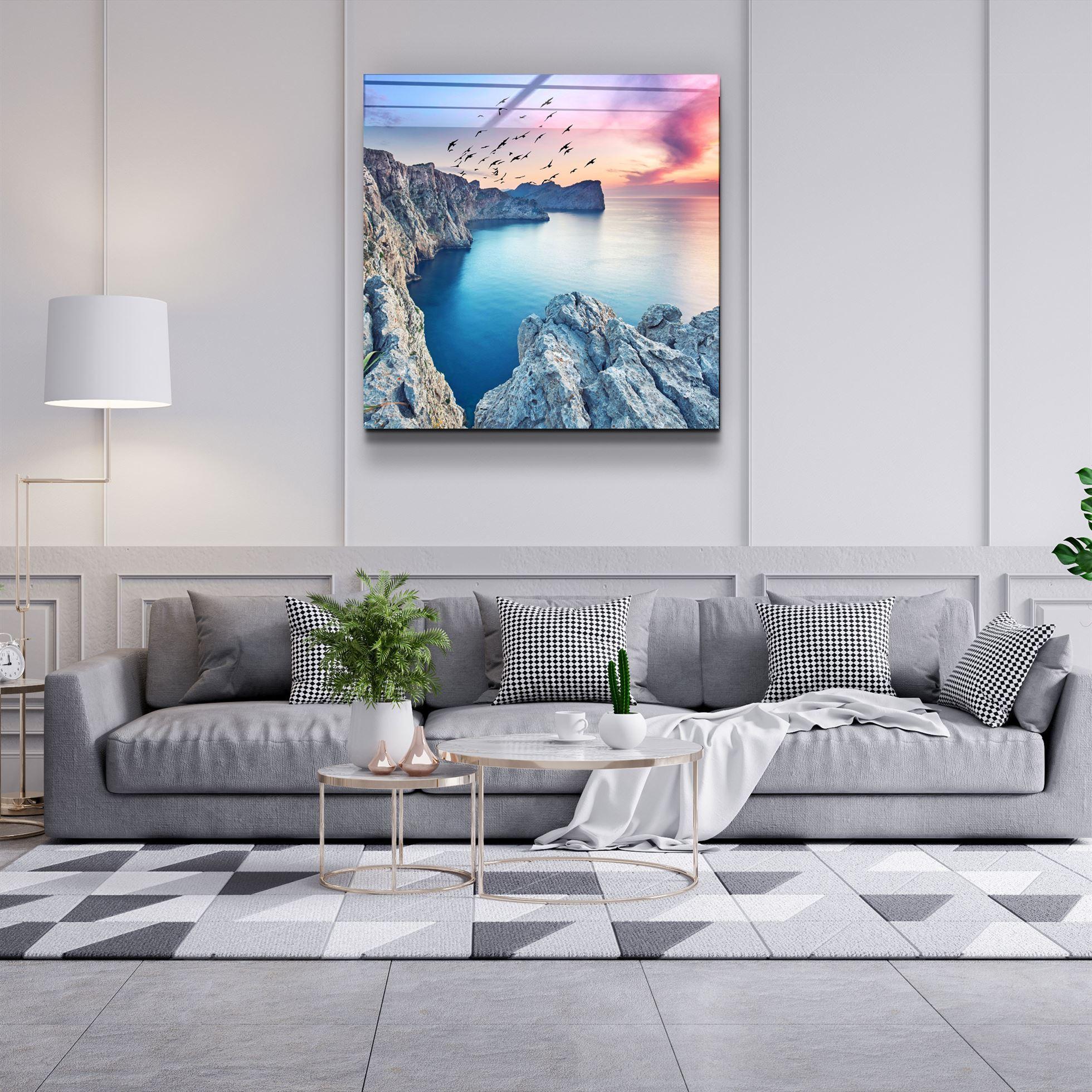 ・"Red Sunset"・Glass Wall Art - ArtDesigna Glass Printing Wall Art