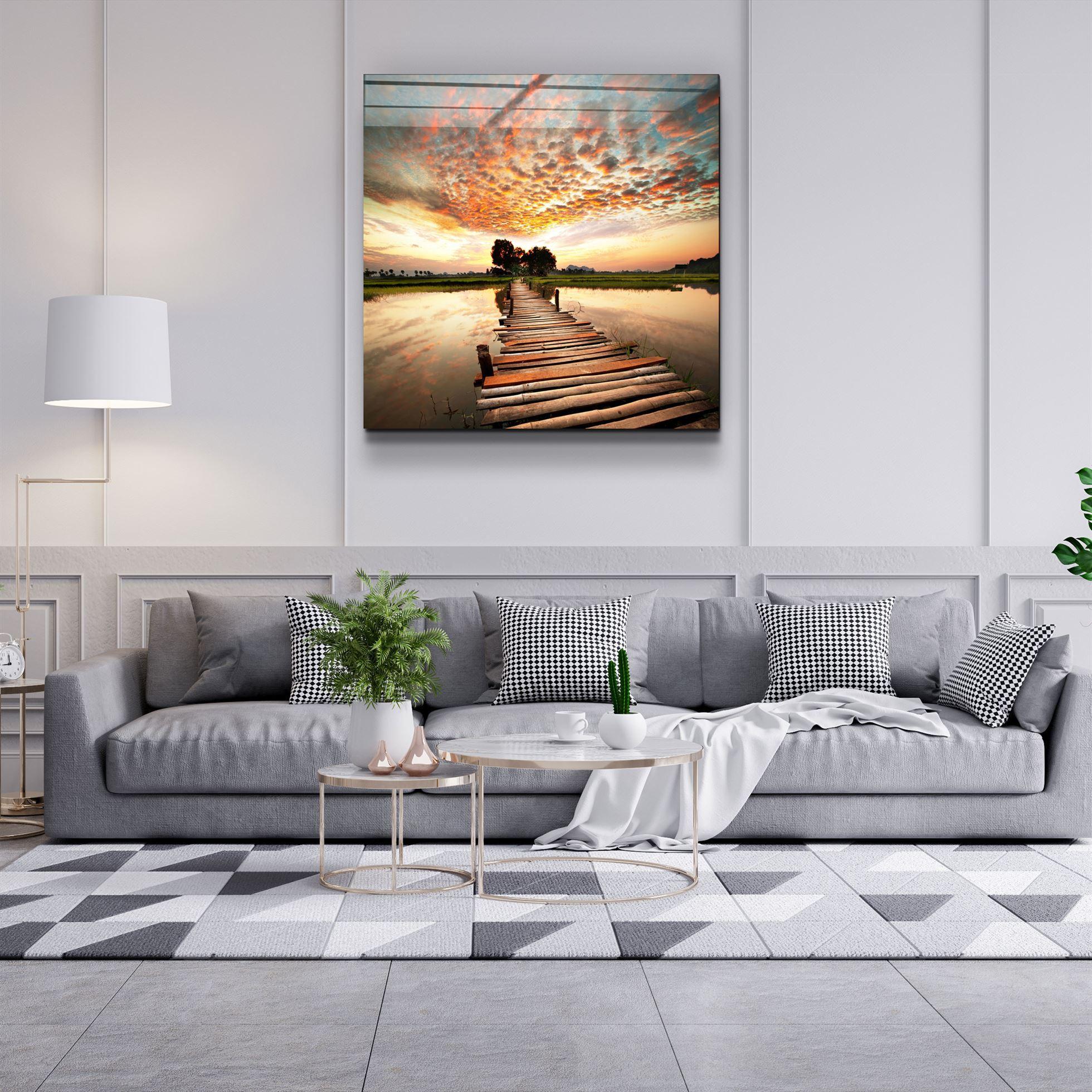 ・"Dock and Landscape"・Glass Wall Art - ArtDesigna Glass Printing Wall Art