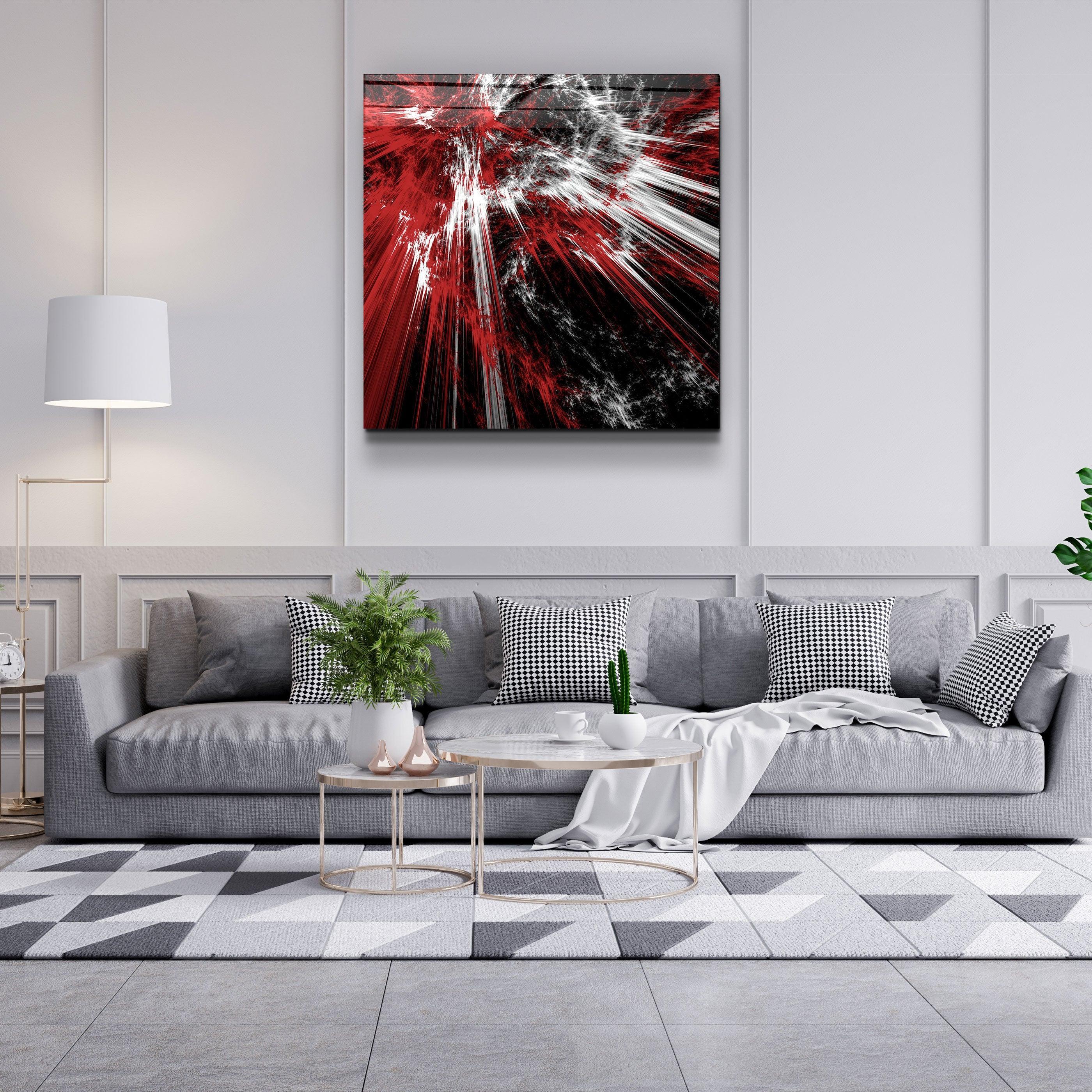 ・"Red Explosion"・Glass Wall Art - ArtDesigna Glass Printing Wall Art
