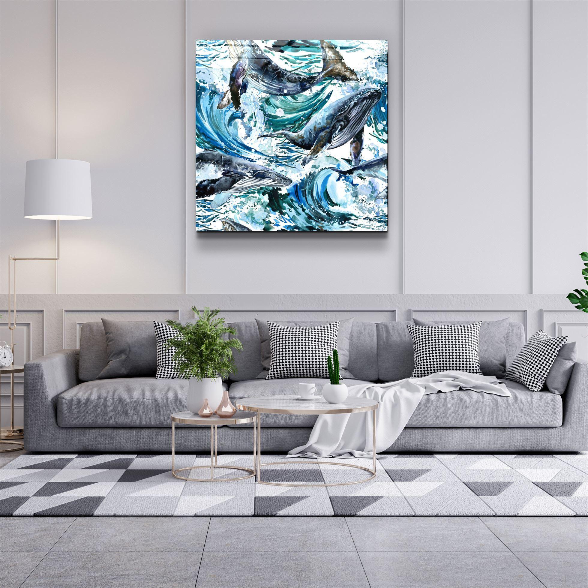 ・"Whales"・Glass Wall Art - ArtDesigna Glass Printing Wall Art