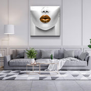 ・"Orange Lips"・Glass Wall Art - ArtDesigna Glass Printing Wall Art