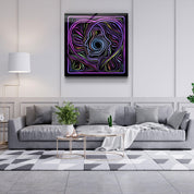 ・"Rainbow Line Faces V4"・Glass Wall Art - ArtDesigna Glass Printing Wall Art