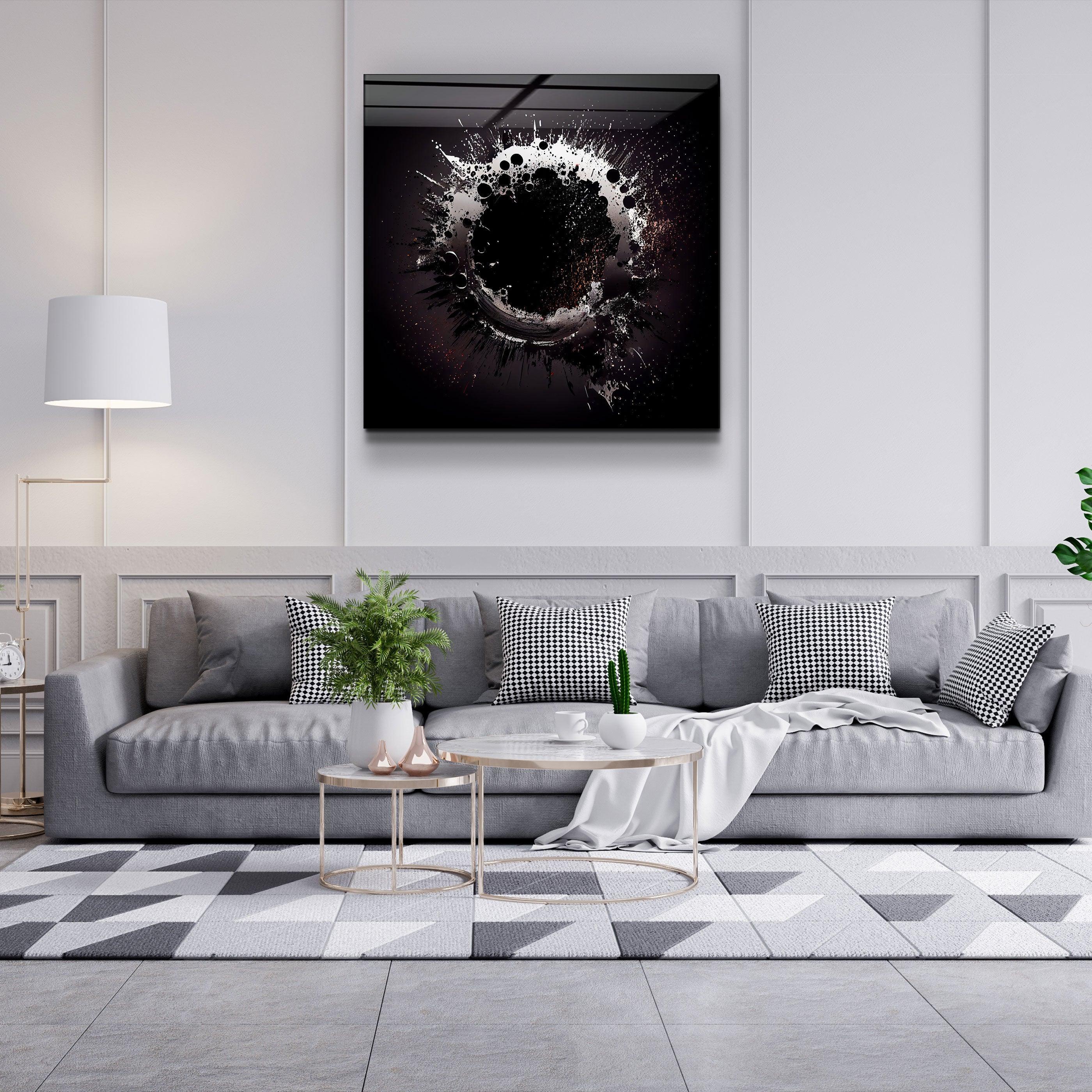 ."Paint Splash Ring-Grey". Designer's Collection Glass Wall Art - ArtDesigna Glass Printing Wall Art