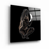 ."Moon Modern V2". Designer's Collection Glass Wall Art