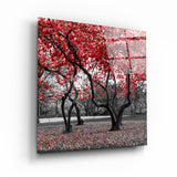 ・"Blossoms of the Red"・Glass Wall Art