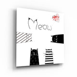 ・"Love & Meow"・Glass Wall Art