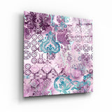 Purple Damask | Glass Wall Art