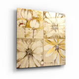 Abstract Yellow Flowers | Glass Wall Art