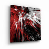 ・"Red Explosion"・Glass Wall Art