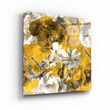 ・"Yellow Flowers"・Glass Wall Art