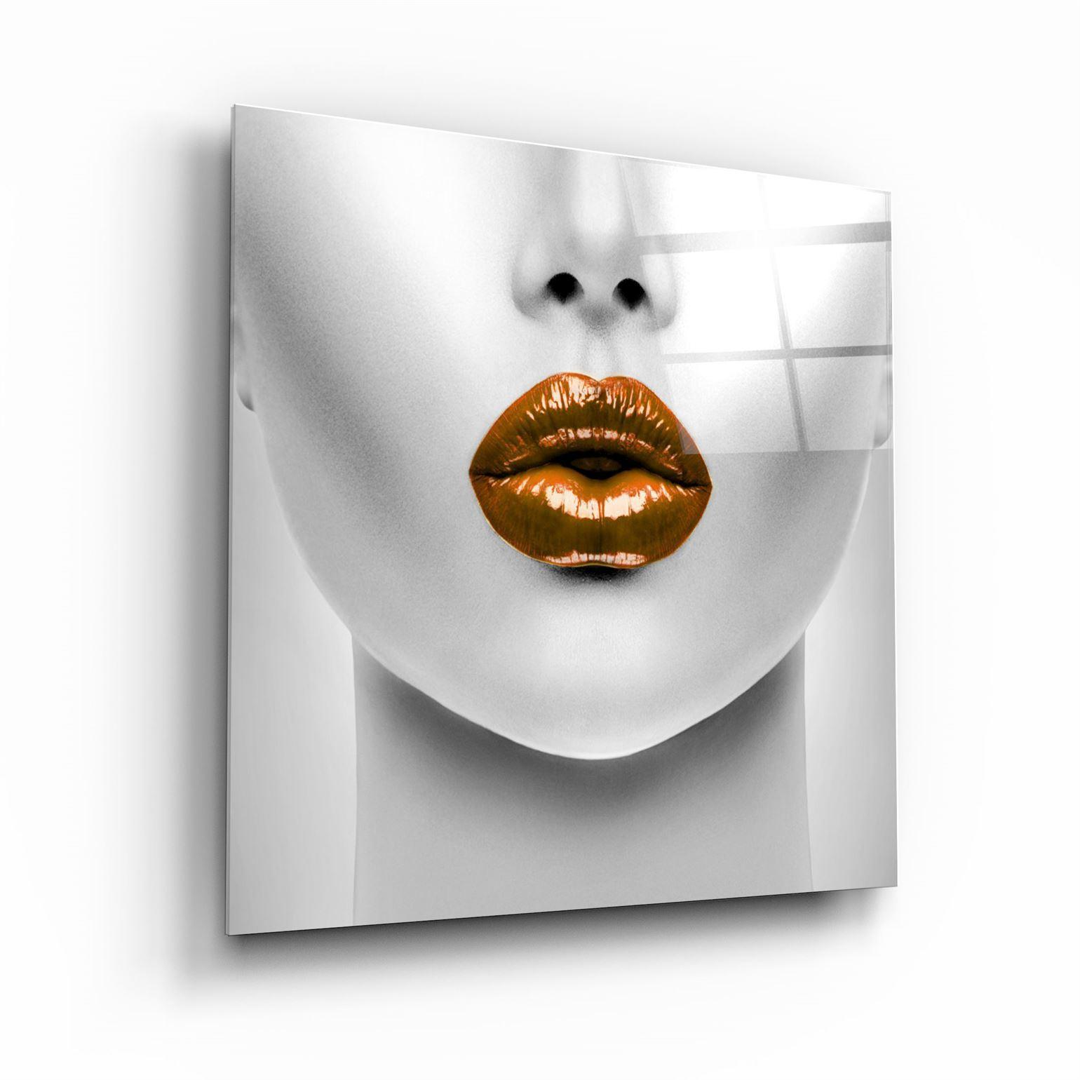 ・"Orange Lips"・Glass Wall Art - ArtDesigna Glass Printing Wall Art