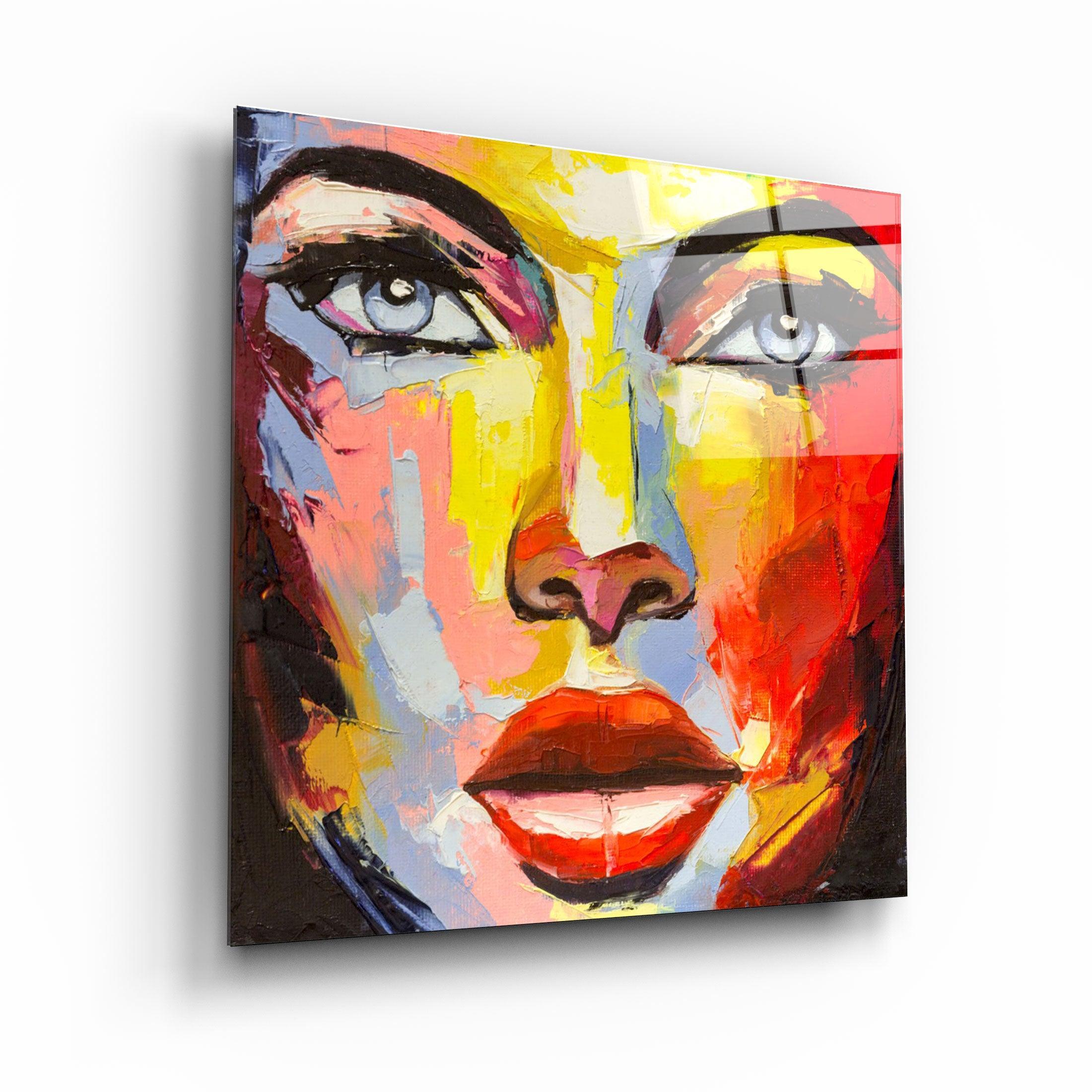 ・"Abstract Woman Portrait"・Glass Wall Art - ArtDesigna Glass Printing Wall Art