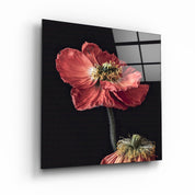 ・"Red Flowers"・Glass Wall Art - ArtDesigna Glass Printing Wall Art