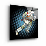 Cartoon Astronaut | Glass Wall Art