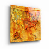 Vintage Map US Ohio | Glass Wall Art