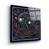 Rainbow Line Faces V6 | Glass Wall Art
