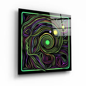 ・"Rainbow Line Faces V9"・Glass Wall Art - ArtDesigna Glass Printing Wall Art