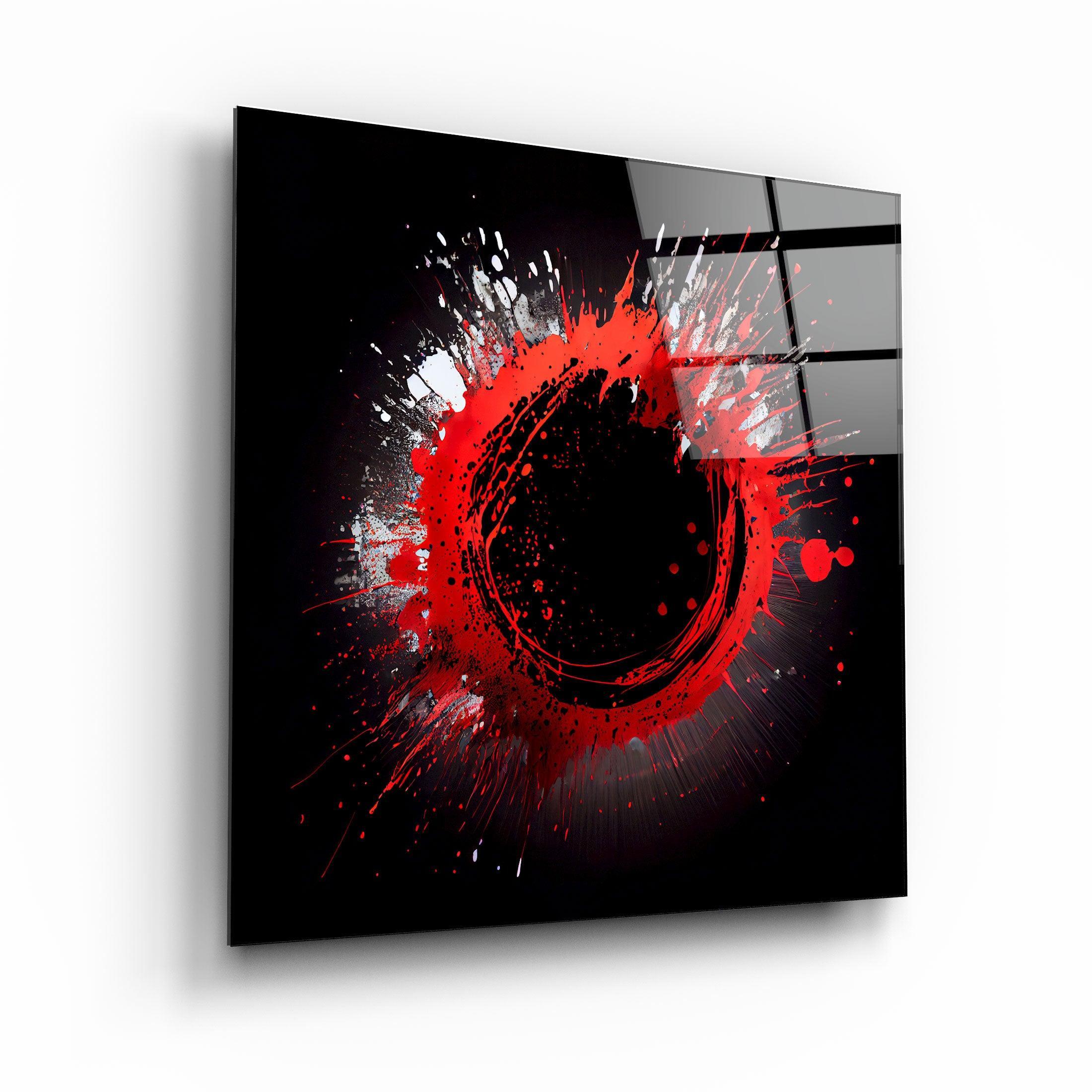 ."Paint Splash Ring-Red". Designer's Collection Glass Wall Art - ArtDesigna Glass Printing Wall Art