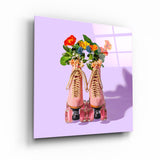 ."Pink Skates Retro". Contemporary Collection Glass Wall Art