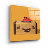 ."Retro Suitcase". Contemporary Collection Glass Wall Art