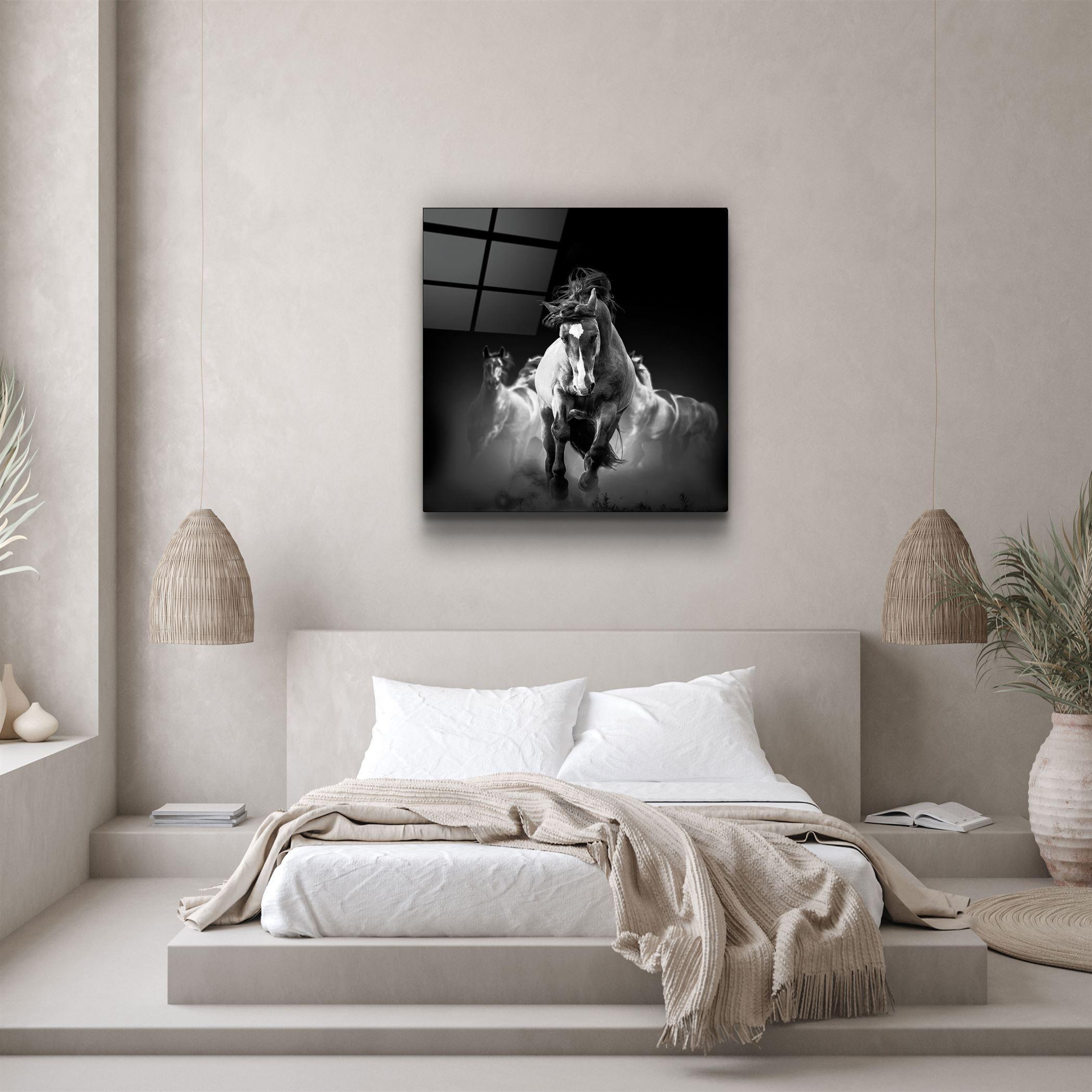 Gallop of the Free | Glass Wall Art - Artdesigna