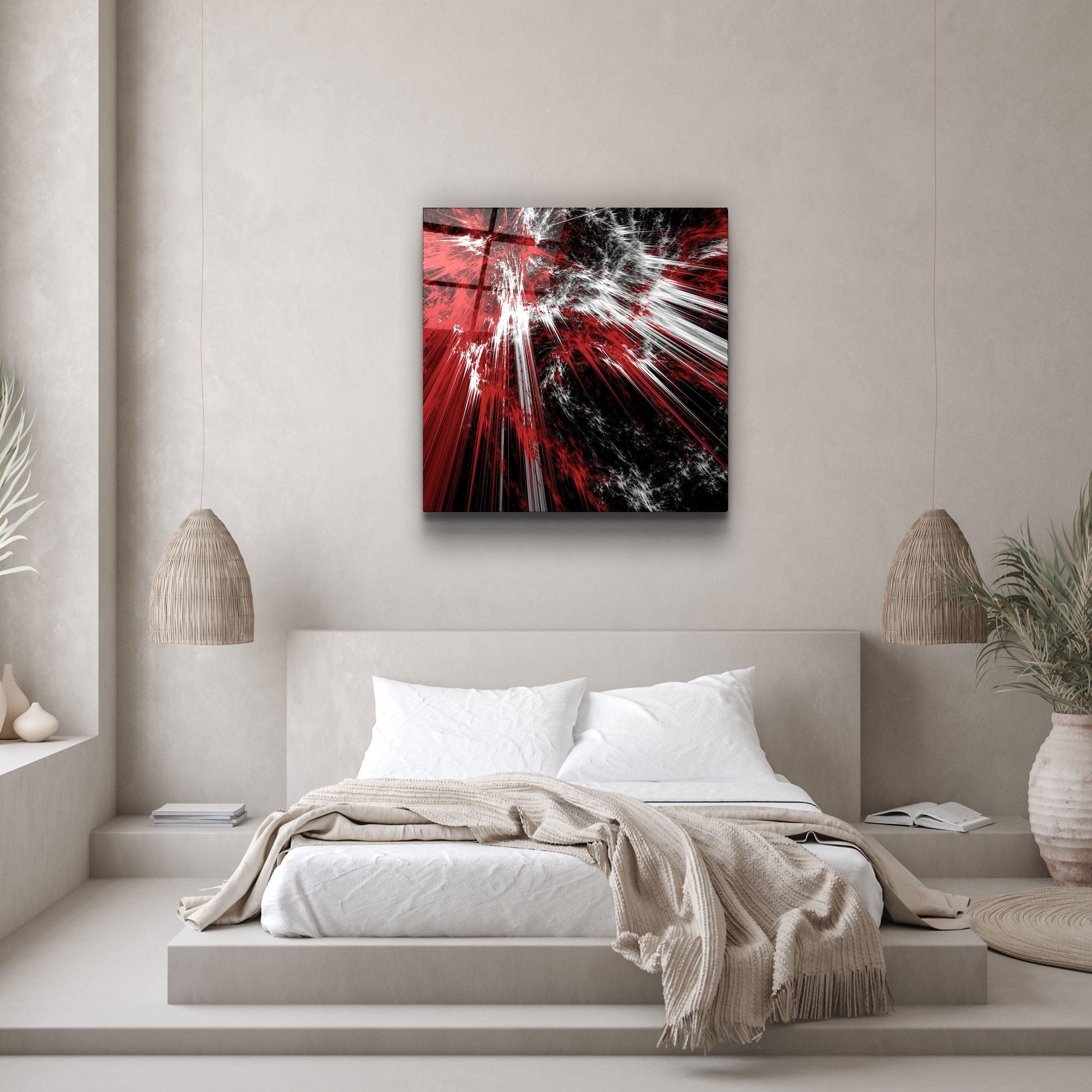 ・"Red Explosion"・Glass Wall Art - ArtDesigna Glass Printing Wall Art