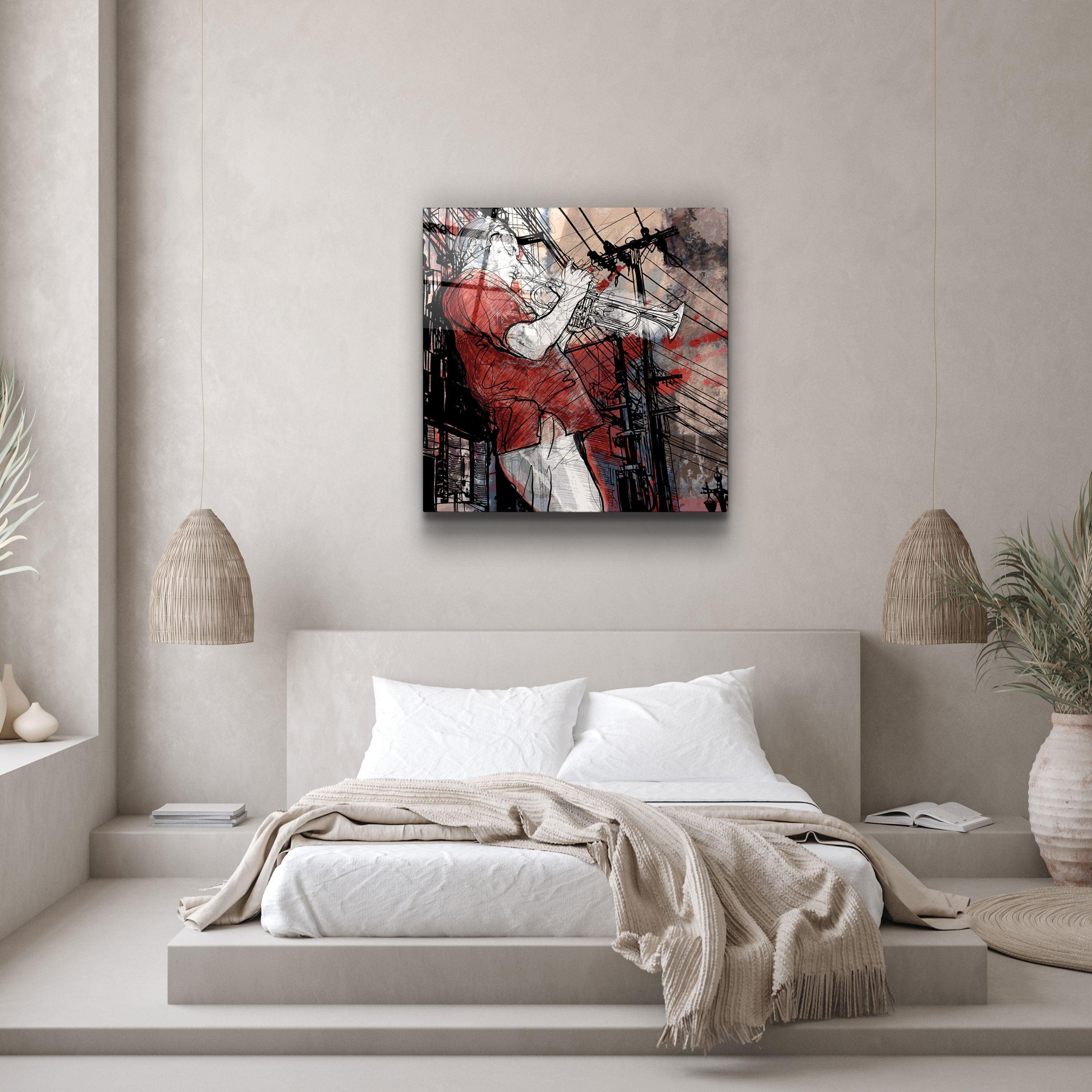 ・"Abstract Musician V2"・Glass Wall Art - ArtDesigna Glass Printing Wall Art