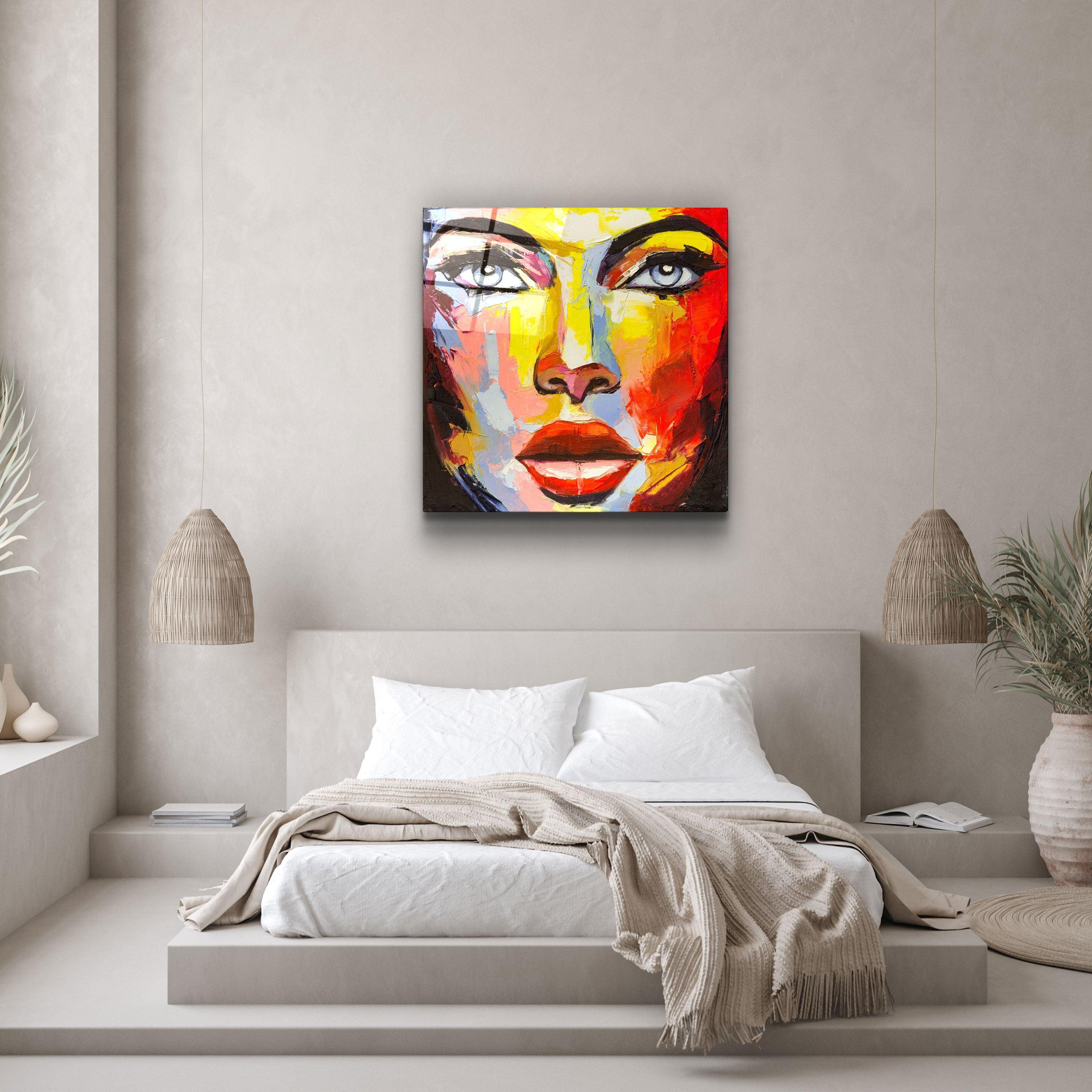 ・"Abstract Woman Portrait"・Glass Wall Art - ArtDesigna Glass Printing Wall Art