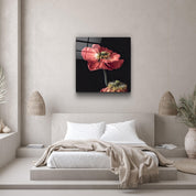 ・"Red Flowers"・Glass Wall Art - ArtDesigna Glass Printing Wall Art