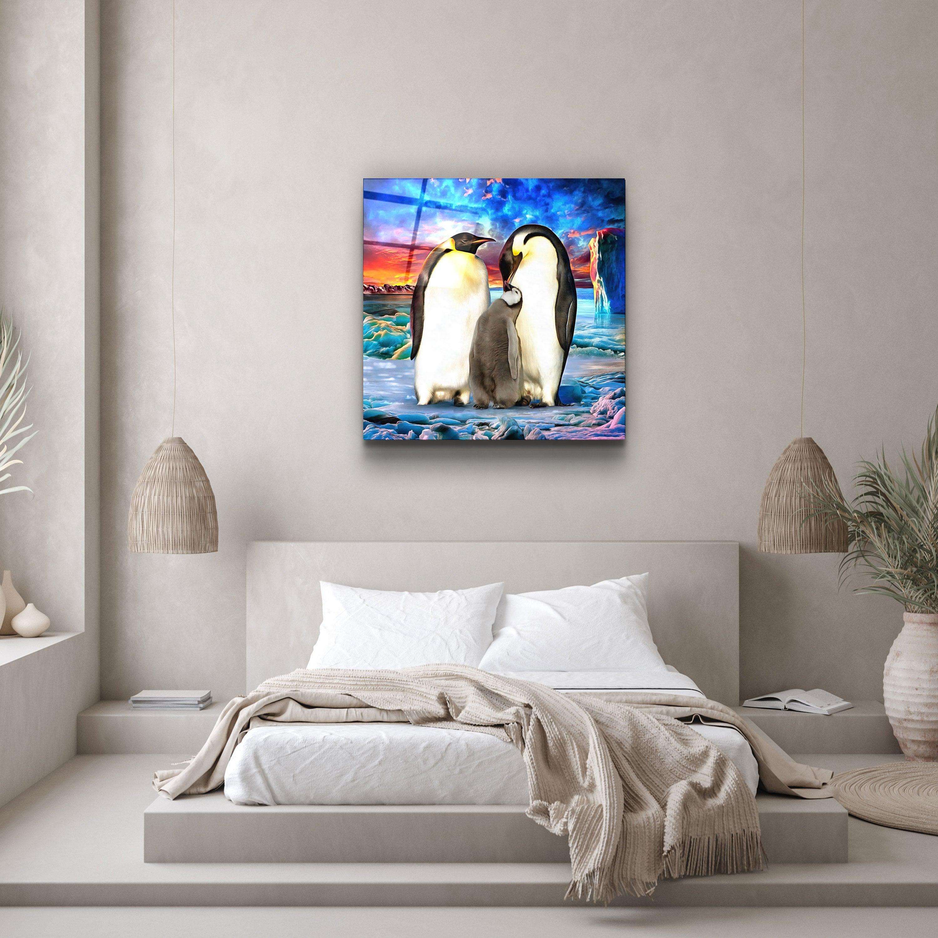 ・"Penguin Family"・Glass Wall Art - ArtDesigna Glass Printing Wall Art