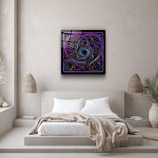 ・"Rainbow Line Faces V4"・Glass Wall Art - ArtDesigna Glass Printing Wall Art