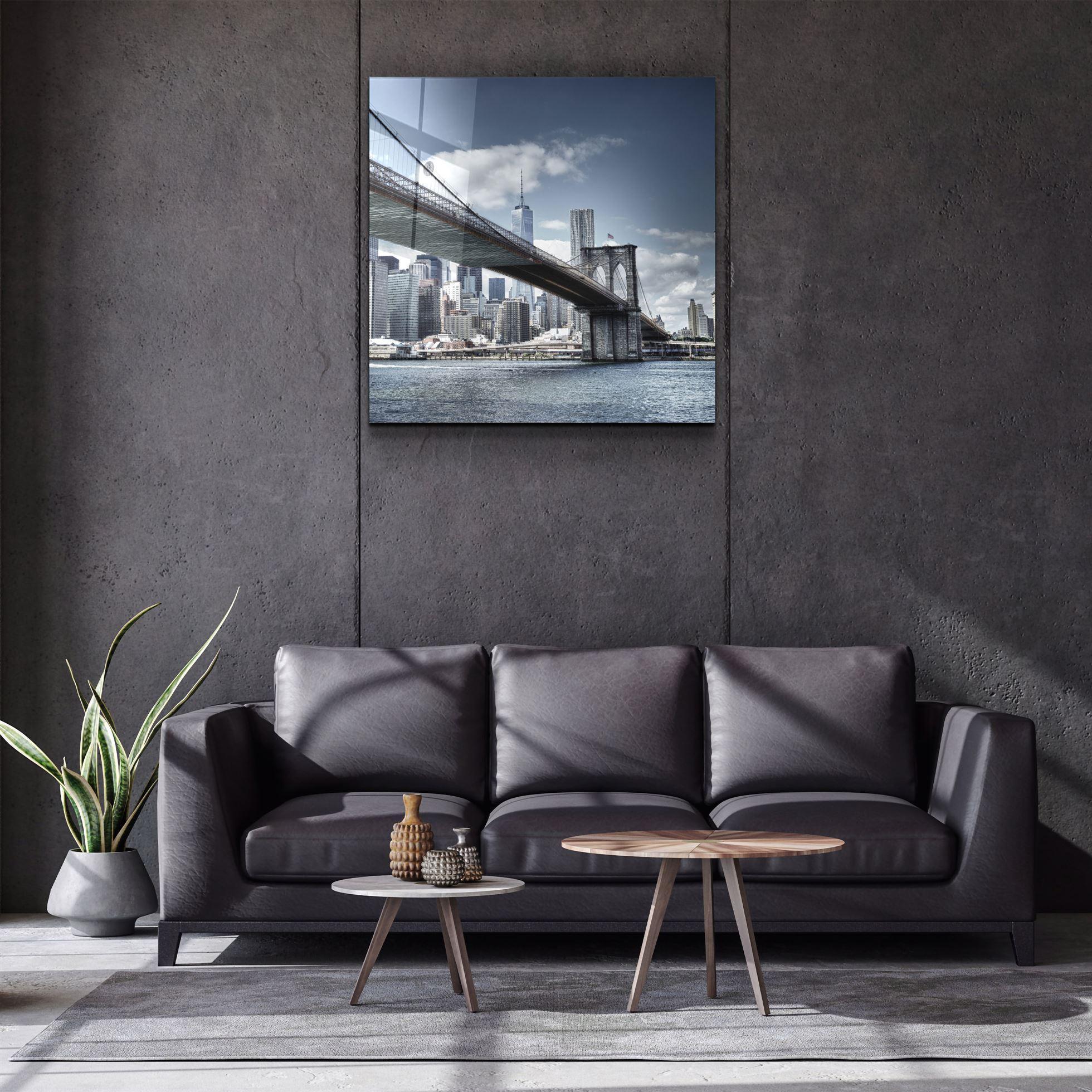 ・"Brooklyn Bridge"・Glass Wall Art - ArtDesigna Glass Printing Wall Art