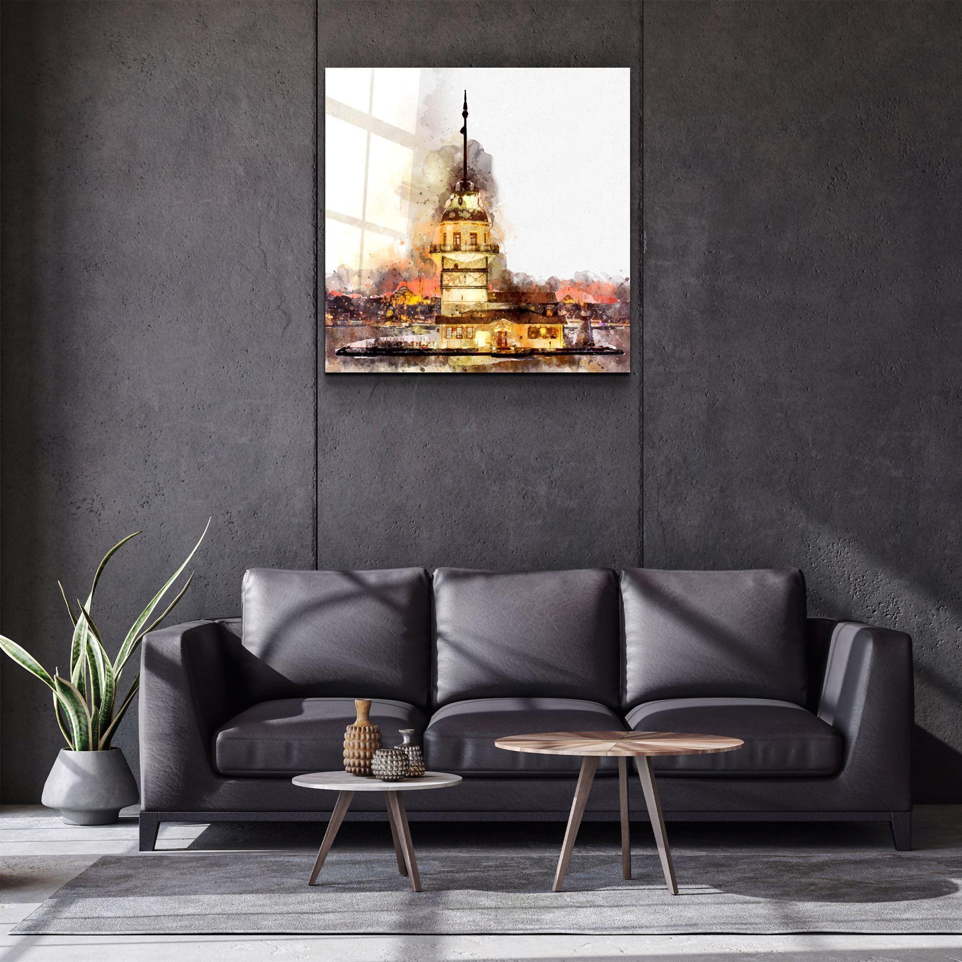 Maiden's Tower-Turkey - Glass Wall Art - Artdesigna