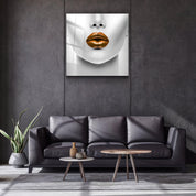 ・"Orange Lips"・Glass Wall Art - ArtDesigna Glass Printing Wall Art