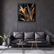 ・"Orange Flowers"・Glass Wall Art - ArtDesigna Glass Printing Wall Art