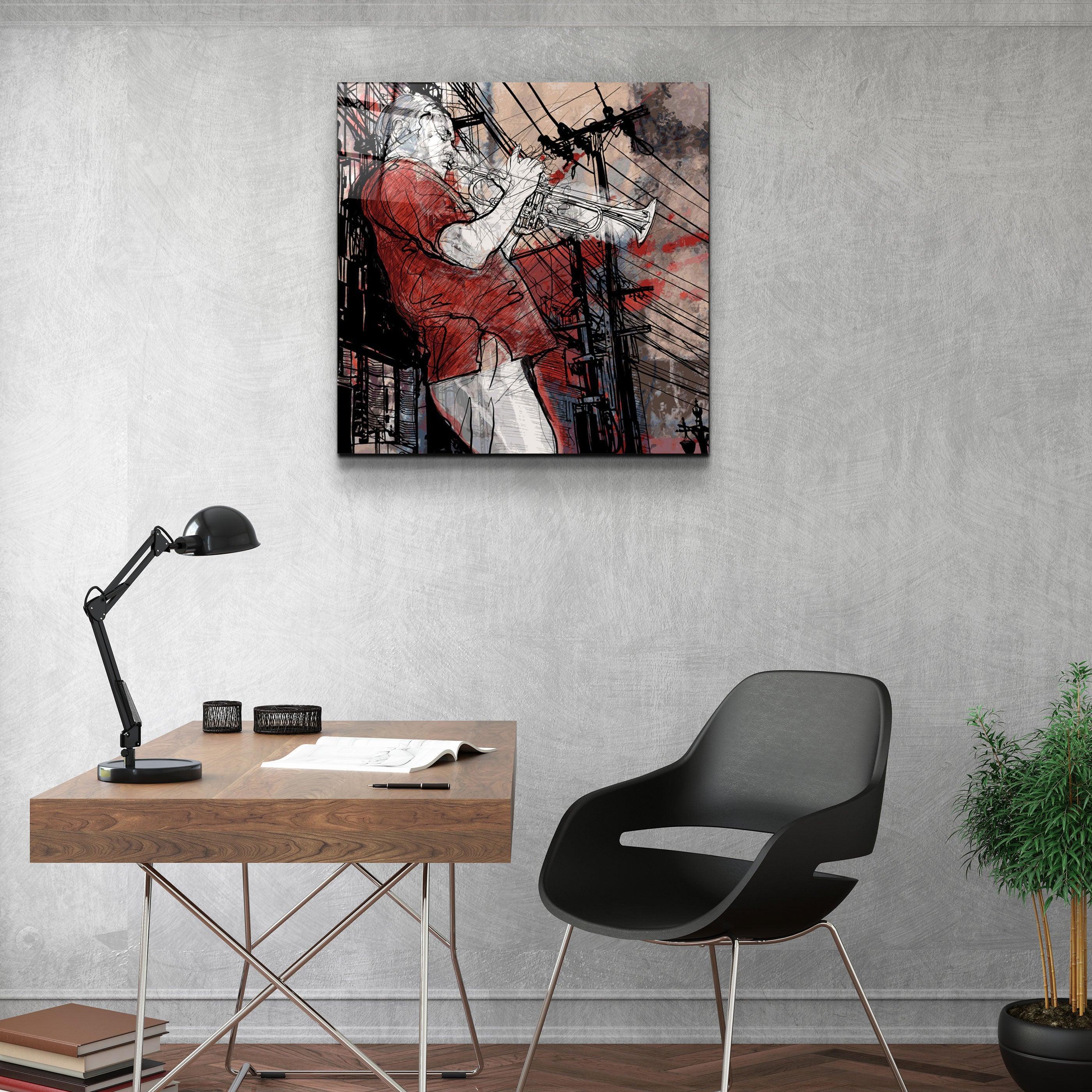 ・"Abstract Musician V2"・Glass Wall Art - ArtDesigna Glass Printing Wall Art
