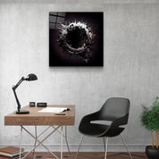 ."Paint Splash Ring-Grey". Designer's Collection Glass Wall Art - ArtDesigna Glass Printing Wall Art