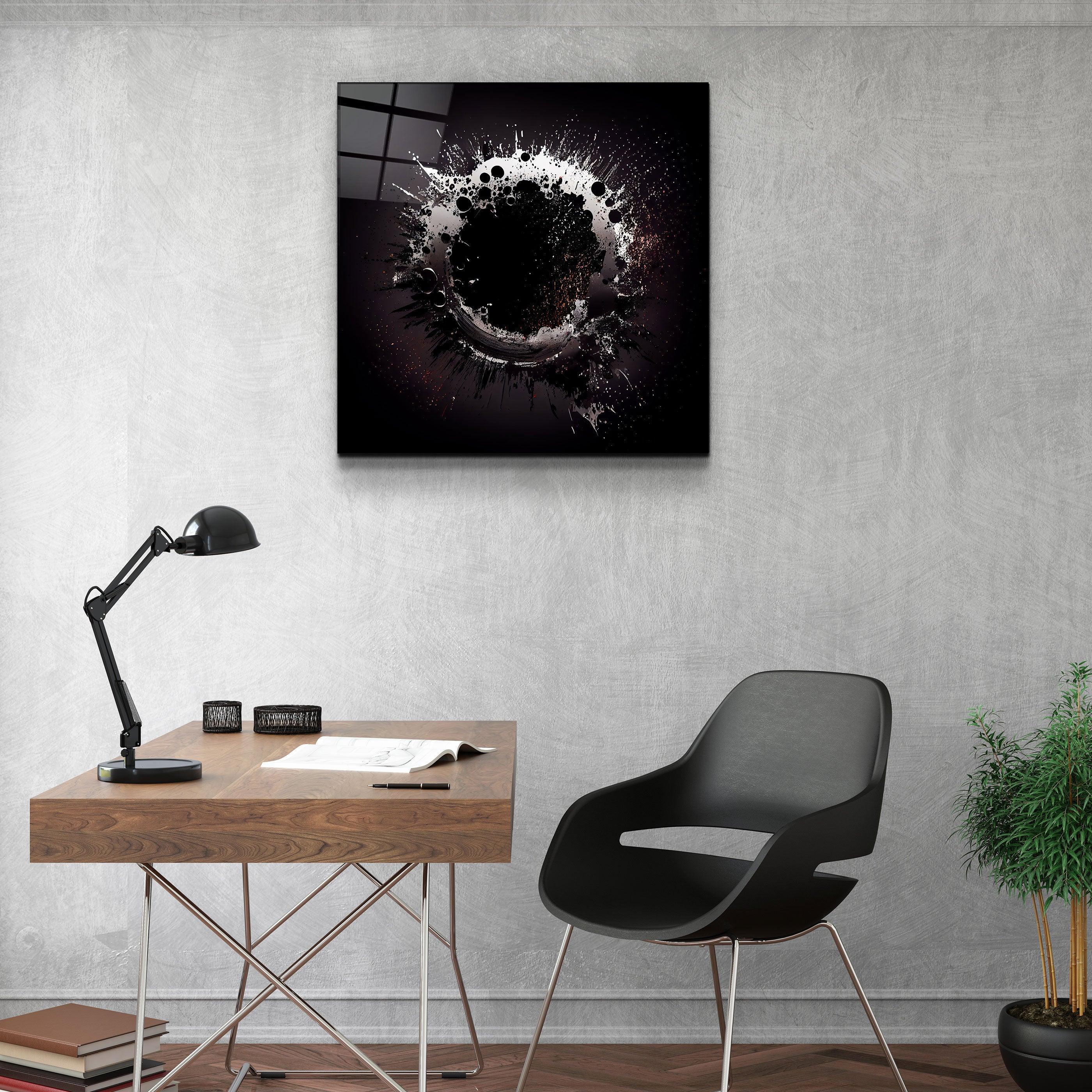 ."Paint Splash Ring-Grey". Designer's Collection Glass Wall Art - ArtDesigna Glass Printing Wall Art