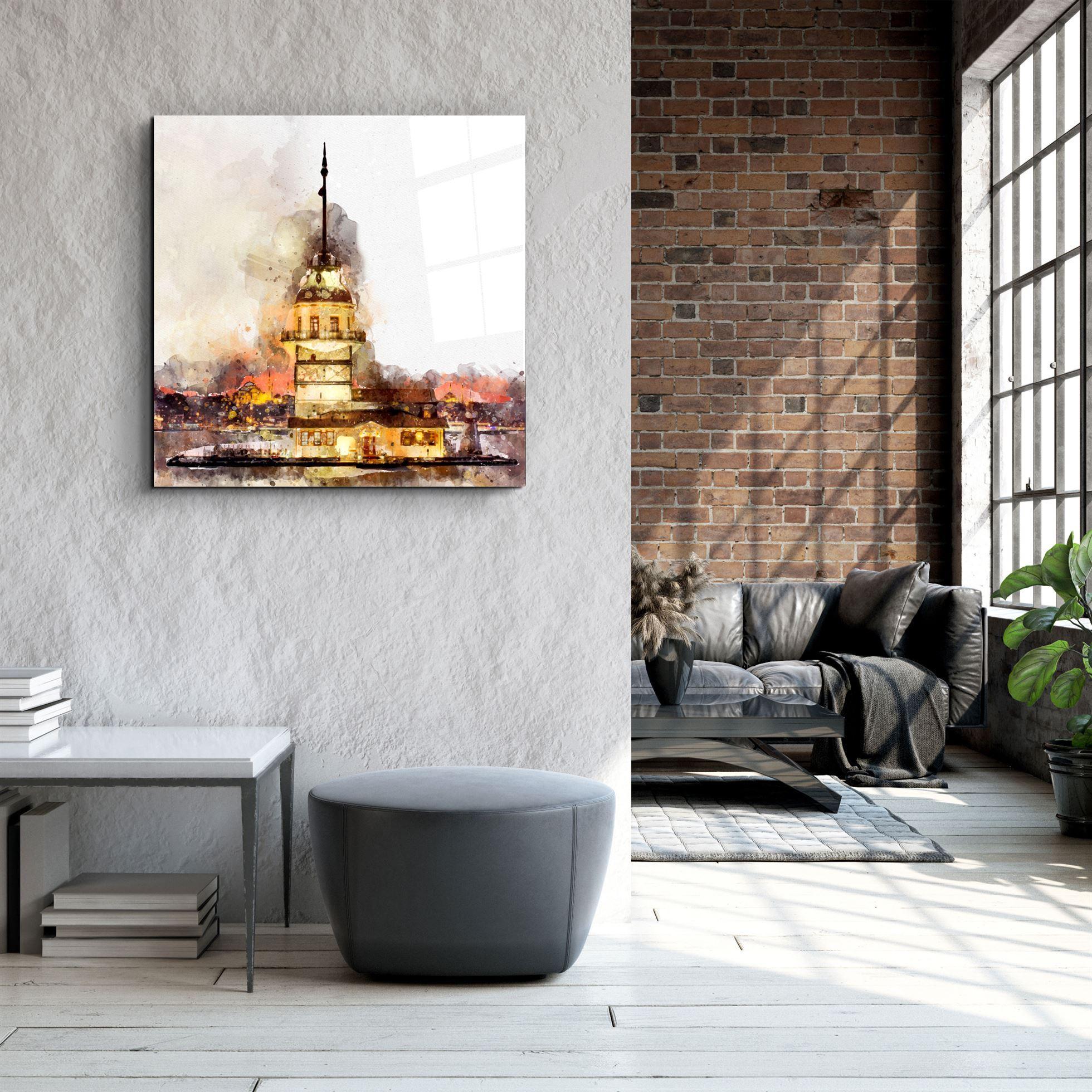 Maiden's Tower-Turkey - Glass Wall Art - Artdesigna