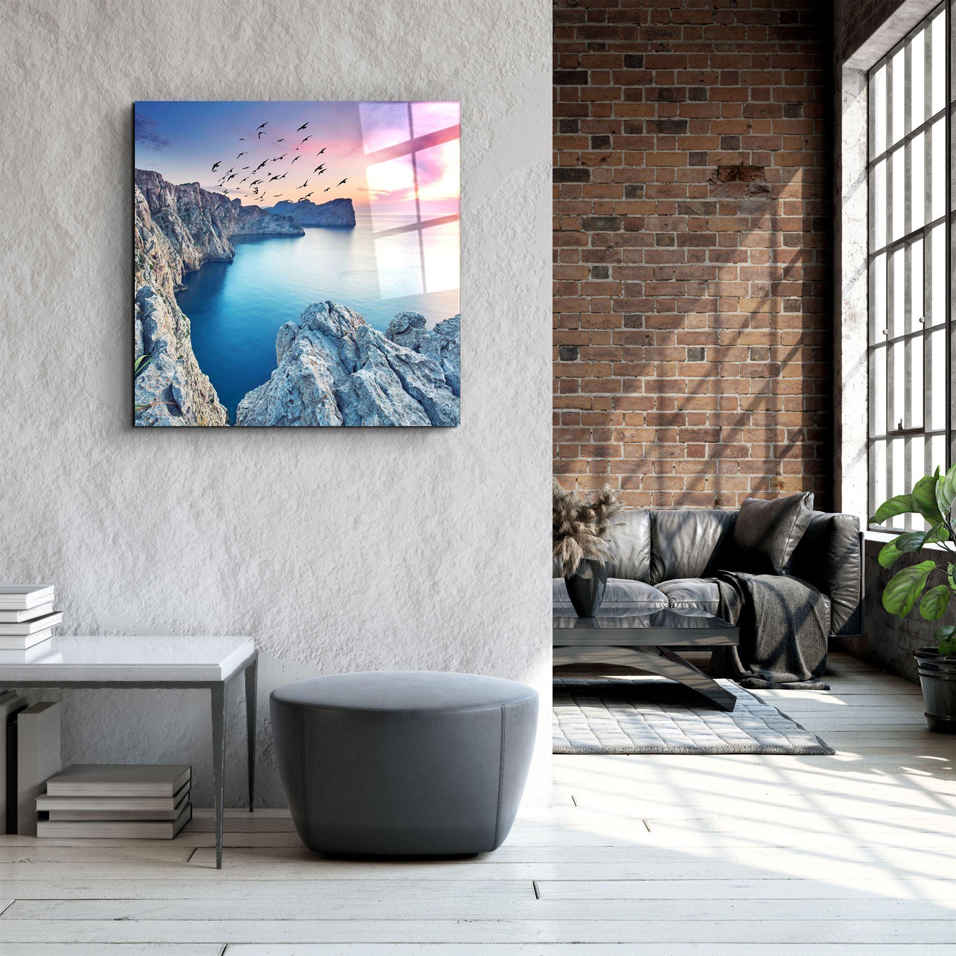 ・"Red Sunset"・Glass Wall Art - ArtDesigna Glass Printing Wall Art