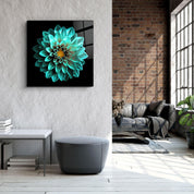 ・"Green Flower"・Glass Wall Art - ArtDesigna Glass Printing Wall Art