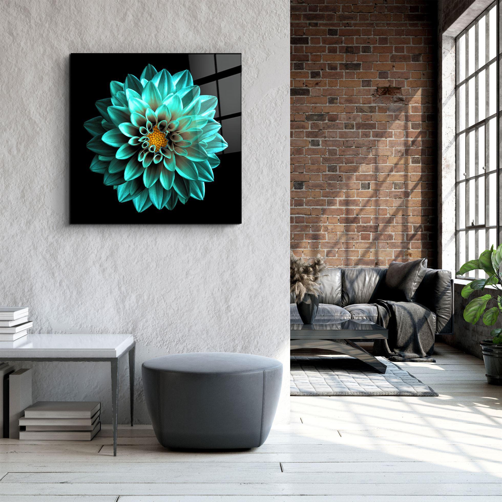 ・"Green Flower"・Glass Wall Art - ArtDesigna Glass Printing Wall Art