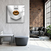 ・"Orange Lips"・Glass Wall Art - ArtDesigna Glass Printing Wall Art